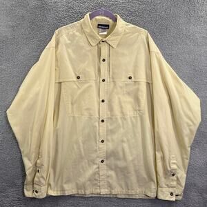 Patagonia Men's Shirt XL Yellow Button-Up Lightweight Outdoor Casual Long Sleeve